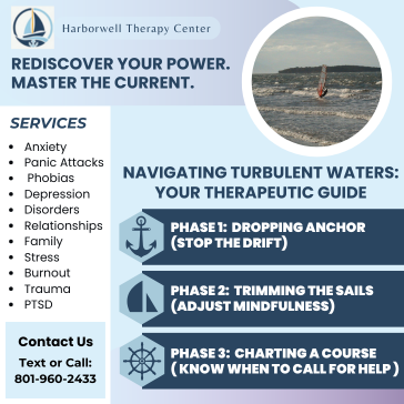Sell Sheet demo made in Canva for Harborwell Therapy Center's Navigation Guide.